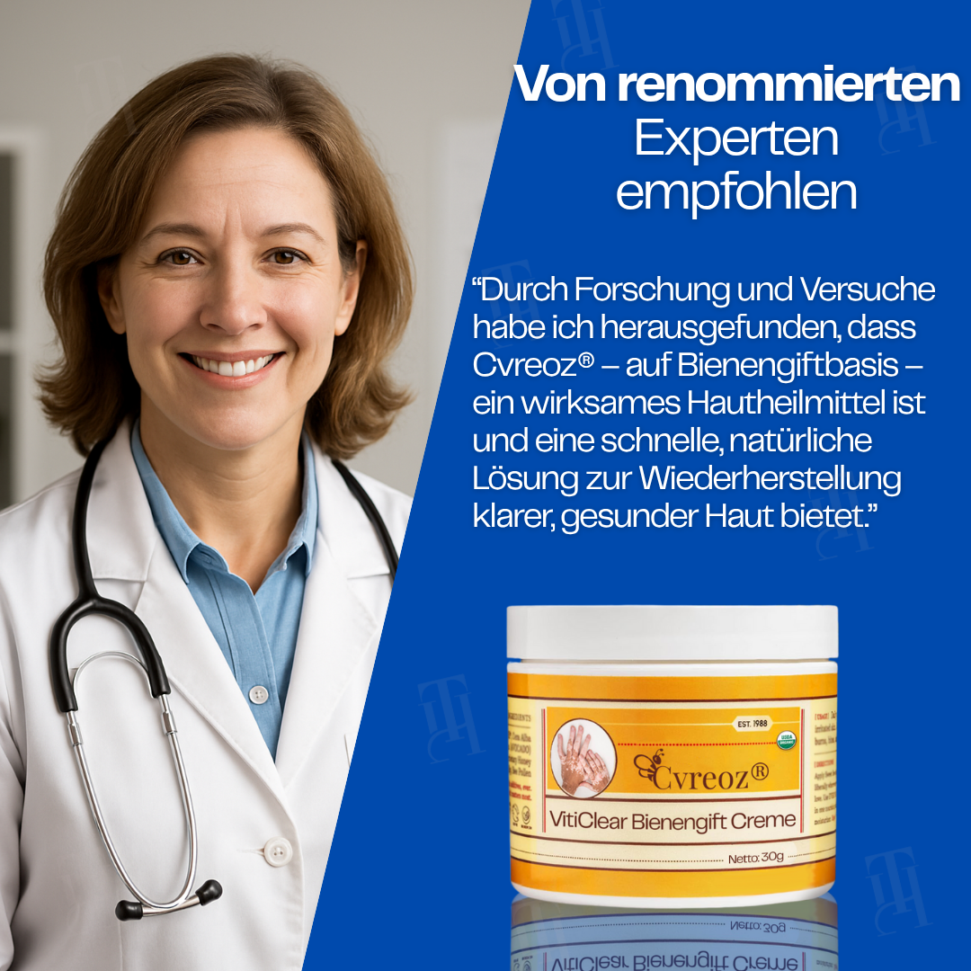 Noch 26 Kartons übrig! - Cvreoz® VitiClear Bienengift Creme |Die Antwort der Natur für reine Haut✨