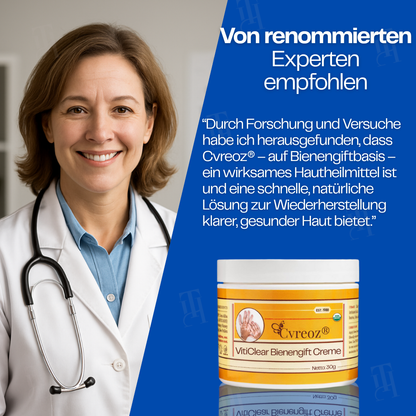 Noch 26 Kartons übrig! - Cvreoz® VitiClear Bienengift Creme |Die Antwort der Natur für reine Haut✨