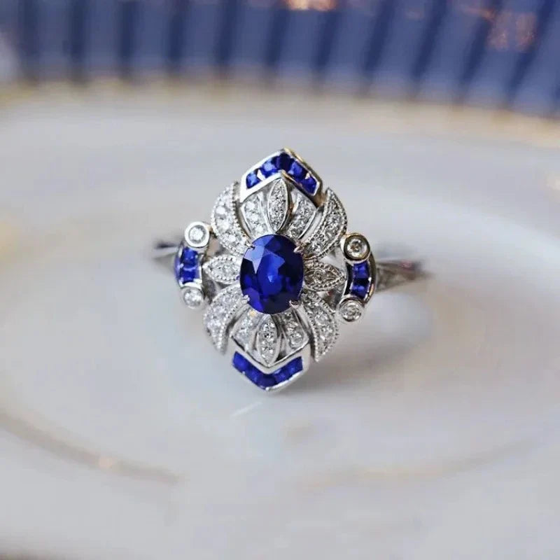 CZTICLE® Fashion classic luxury women's light blue sapphire ring