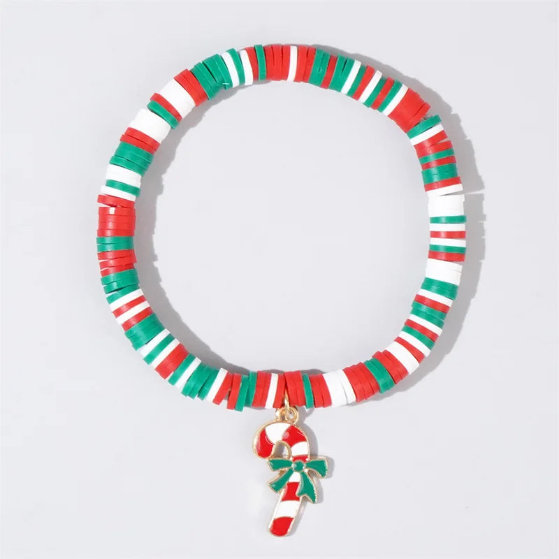 CZTICLE® Christmas polymer clay pendant bracelet party New Year holiday accessories