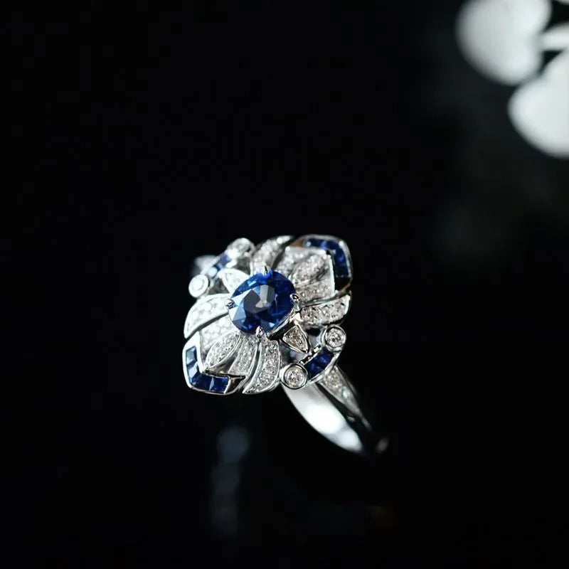 CZTICLE® Fashion classic luxury women's light blue sapphire ring
