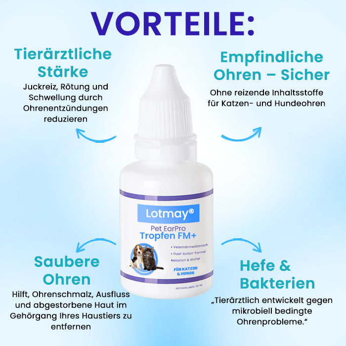 🏷️ EXKLUSIVES ANGEBOT! 50 % RABATT | Lotmay® Pet EarPro Tropfen FM+